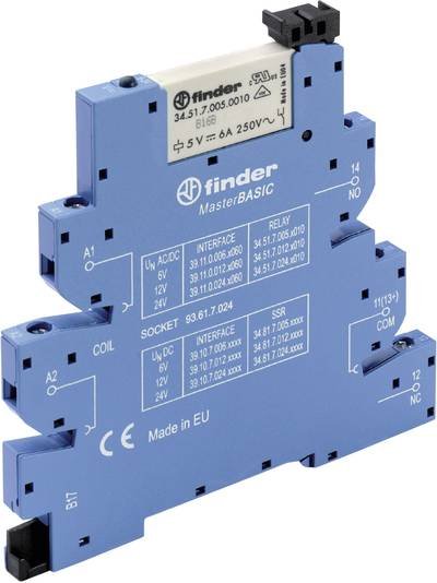 Finder 39.11.0.024.0060 Koppelrelais 24 V/DC, 24 V/AC 6 A 1 Wechsler 1 St.