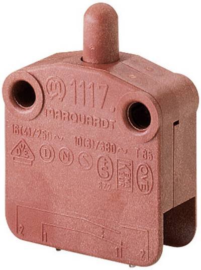 Marquardt 01117.0106-01 1117.0101 Drucktaster 400 V/AC 16 A 1 x Aus/(Ein) tastend (L x B x H) 30 x 13 x 39.2 mm IP40 1 S