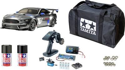 Tamiya TT-02 Ford Mustang GT4 Brushed 1:10 RC Modellauto Elektro Straßenmodell Allradantrieb (4WD) Bausatz Spar-Set 2,4