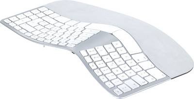 Matias FK413D-DE Sculpted Ergonomic Rechargeable Keyboard for Mac Kabellos Tastatur Deutsch, QWERTZ, Mac Silber Ergonomi