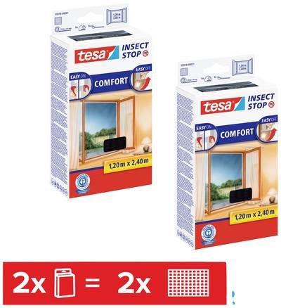 tesa COMFORT 55918-00500-01 Fliegengitter (B x H) 120 cm x 240 cm Anthrazit 2 St.