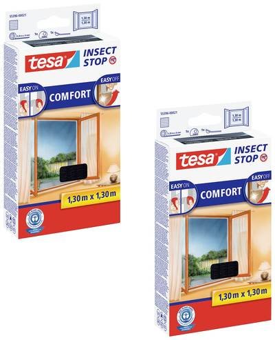 tesa COMFORT 55396-00500-01 Fliegengitter (B x H) 130 cm x 130 cm Anthrazit 2 St.
