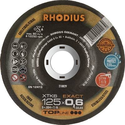 Rhodius XTK6 EXACT BOX 211302 Trennscheibe gekröpft 125 mm 10 St. Edelstahl, Stahl
