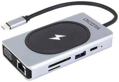 Dicota USB-C® Dockingstation USB-C 10-in-1 Wireless Charging Dock 4K PD 100W + 15W Passend für Marke Dockingstations: Un