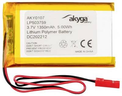 Akyga LP503759 Akkupack x Spezial-Akku LiPo 3.7 V 1350 mAh