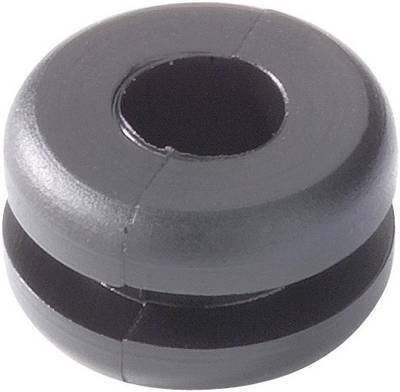HellermannTyton HV1210-PVC-BK-M1 Kabeldurchführung Klemm-Ø (max.) 6 mm Plattenstärke (max.) 2 mm PVC Schwarz 1 St.