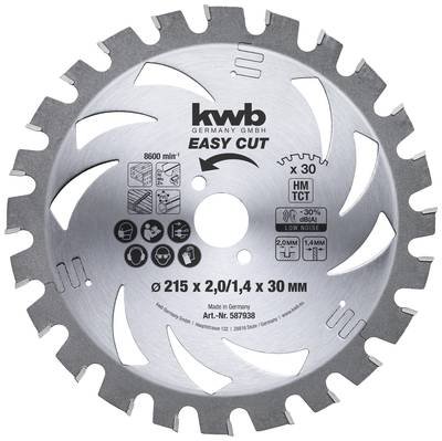 kwb 587938 Hartmetall Kreissägeblatt 215 x 30 x 1.4 mm Zähneanzahl: 30 1 St.