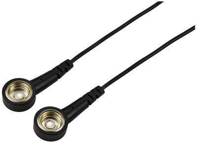 TRU COMPONENTS TC-12356300 ESD-Erdungskabel Schwarz 1.80 m Druckknopf 10 mm, Druckknopf 10 mm