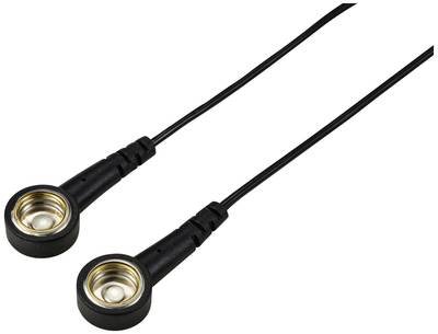TRU COMPONENTS TC-12356296 ESD-Erdungskabel Schwarz 2.40 m Druckknopf 10 mm, Druckknopf 10 mm