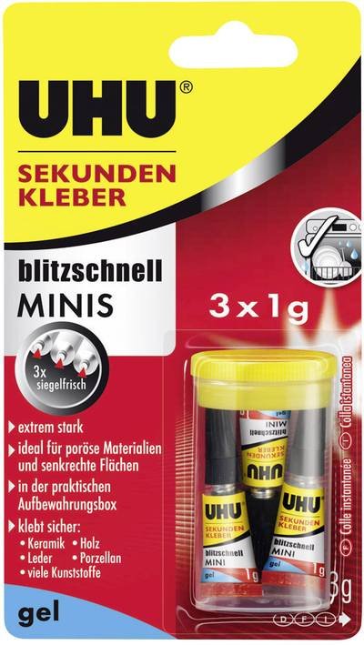 UHU blitzschnell MINIS gel Sekundenkleber 45370 3 g