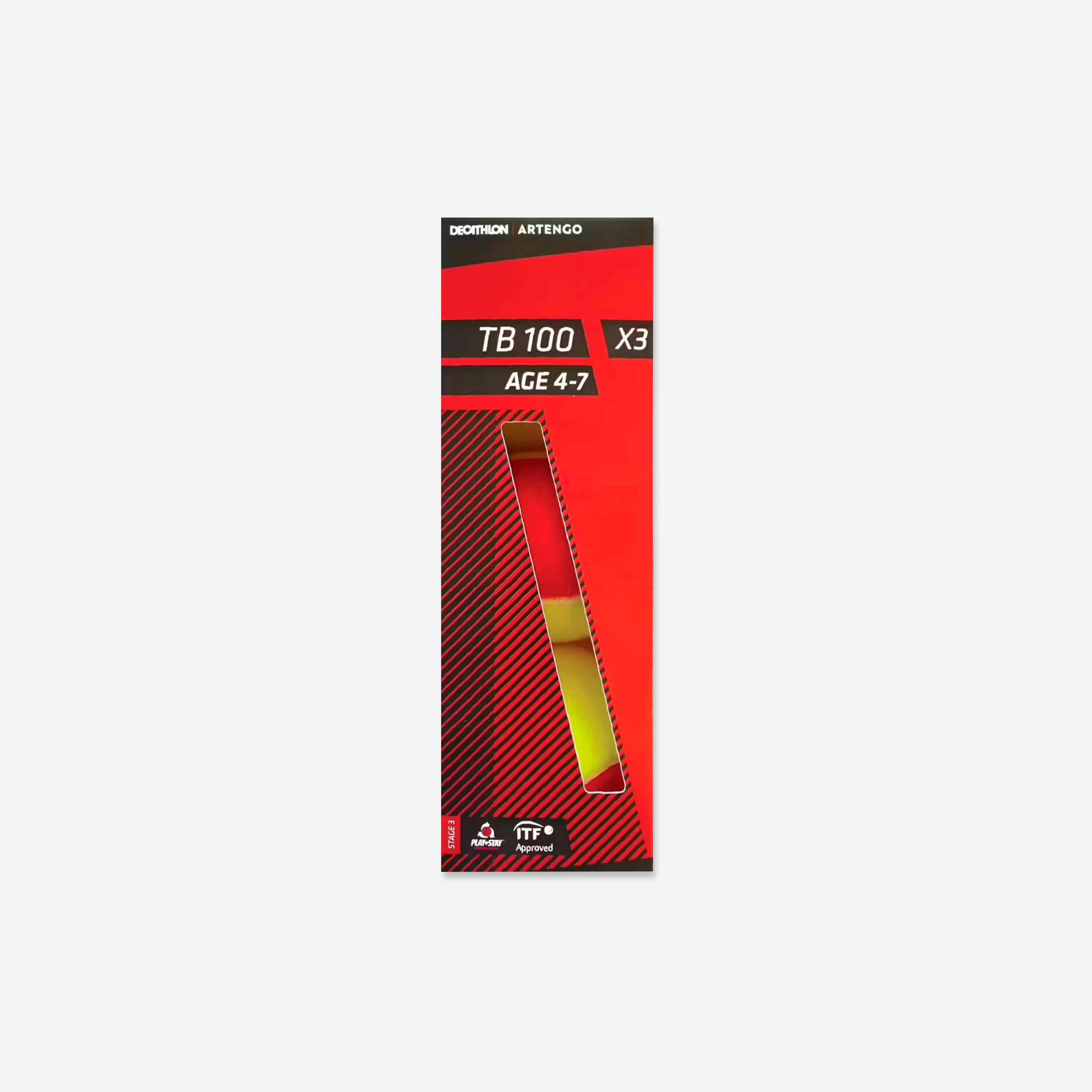 ARTENGO Pelota de tenis Artengo TB100 x3 rojo