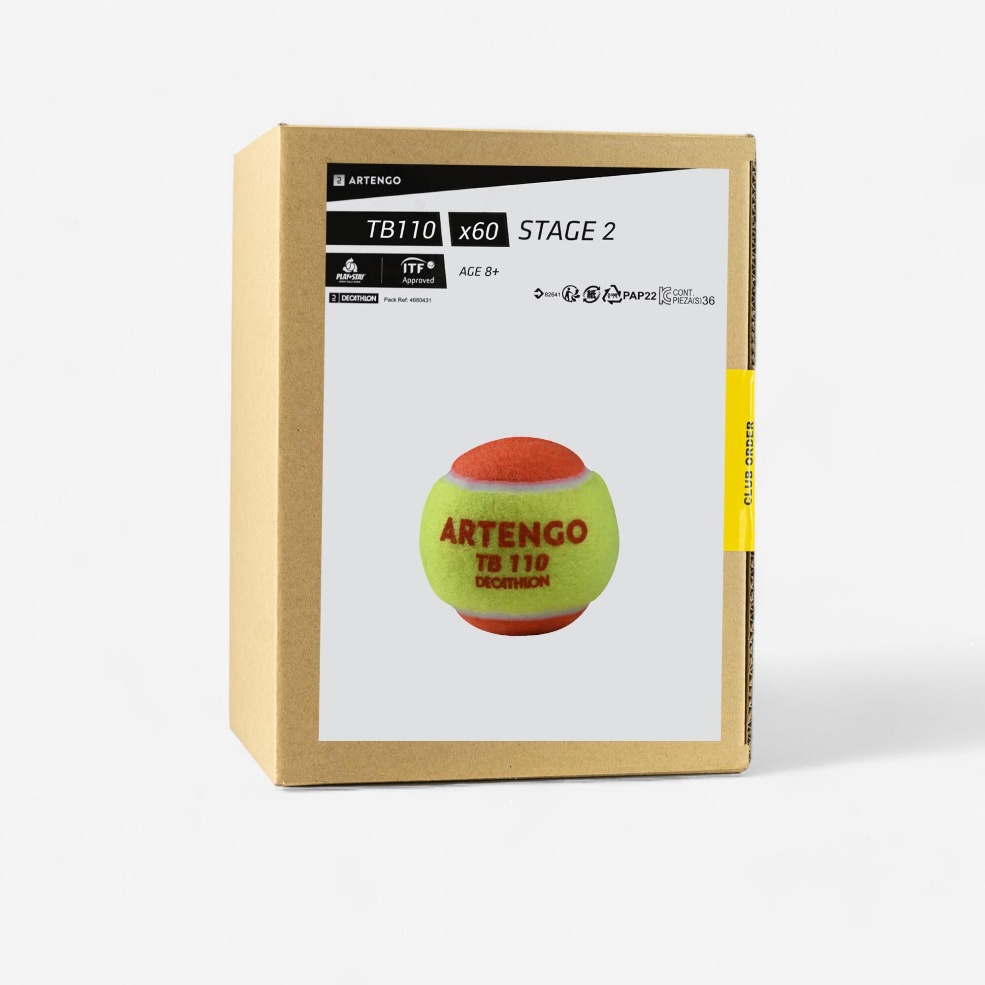 ARTENGO Cajón de pelotas de tenis Artengo TB110 x60 naranja