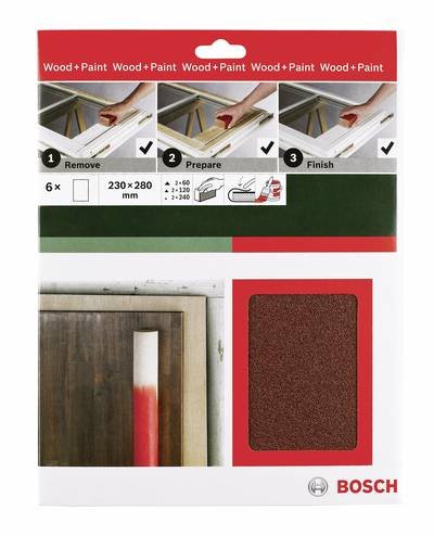 Bosch Accessories Universal Remove Prepare Finish 2609256C39 Handschleifpapier-Set Körnung (num) 60, 120, 240 (L x B) 23