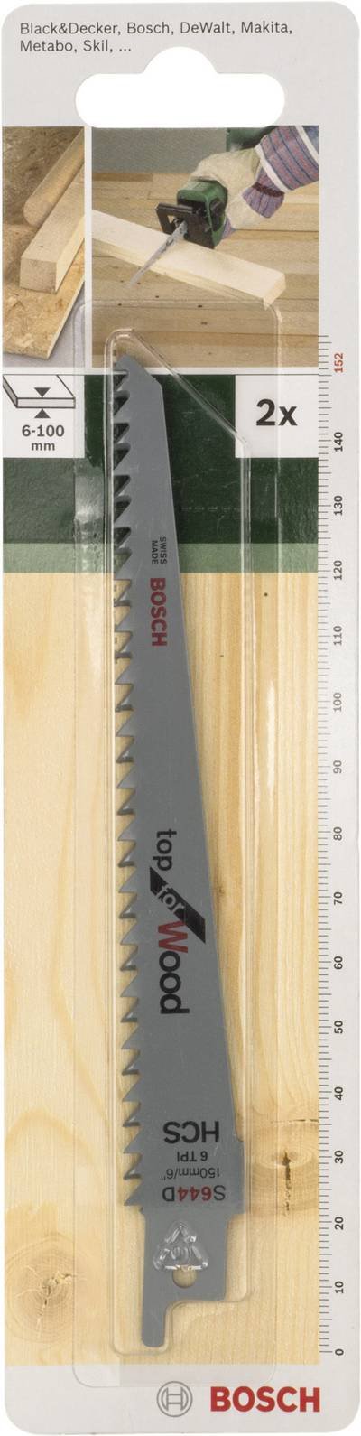 Bosch Accessories 2609256701 Säbelsägeblatt HCS, S 644 D Top for Wood Sägeblatt-Länge 152 mm 2 St.