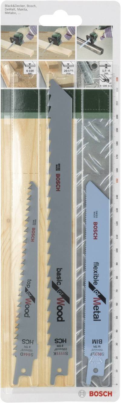 Bosch Accessories 2609256715 Säbelsägeblatt-Set S 922 EF, S 644 D, S 1111 K S 922 EF, S 644 D, S 1111 K 1 Set