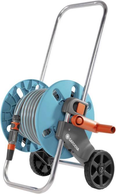 GARDENA 18502-20 Schlauchwagen CleverRoll S Set Schlauchwagen 13 mm 20 m 1/2 Zoll 1 St. Grau, Türkis, Orange