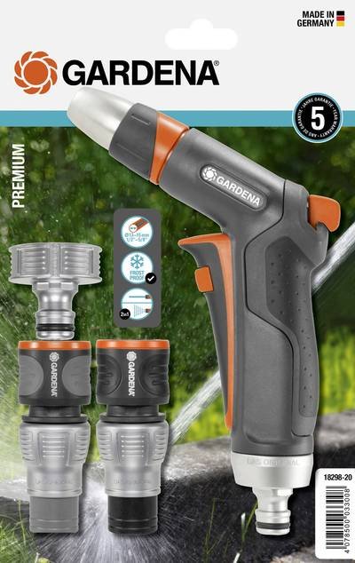 GARDENA 18298-20 Gardena Premium Basic Set - Bewässerungsspritze Reinigungsspritze mit Anschluss-Set