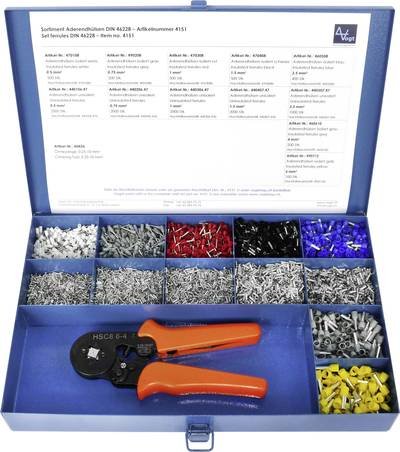 Vogt Verbindungstechnik 4151 Aderendhülsen-Sortiment Teilisoliert Silber, Gelb, Rot, Blau, Grau, Schwarz, Grün, Weiß 965