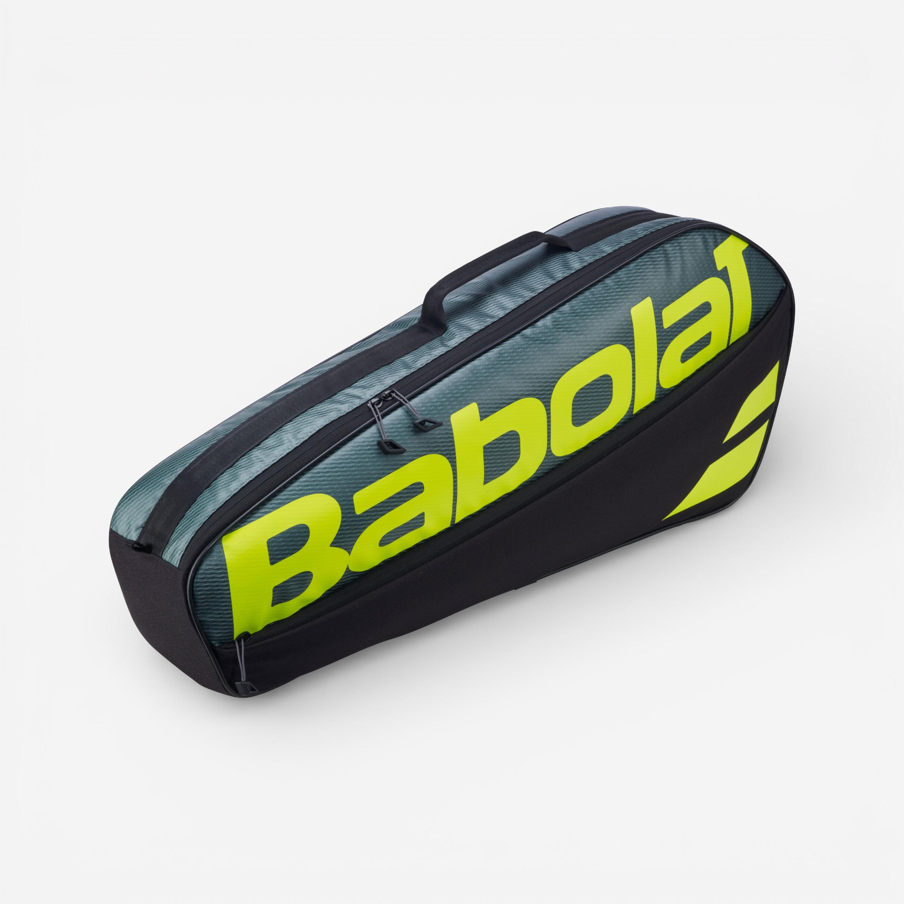 BABOLAT Raquetero para 3 raquetas, Babolat court xs 3r 20 litros negro gris y amarillo