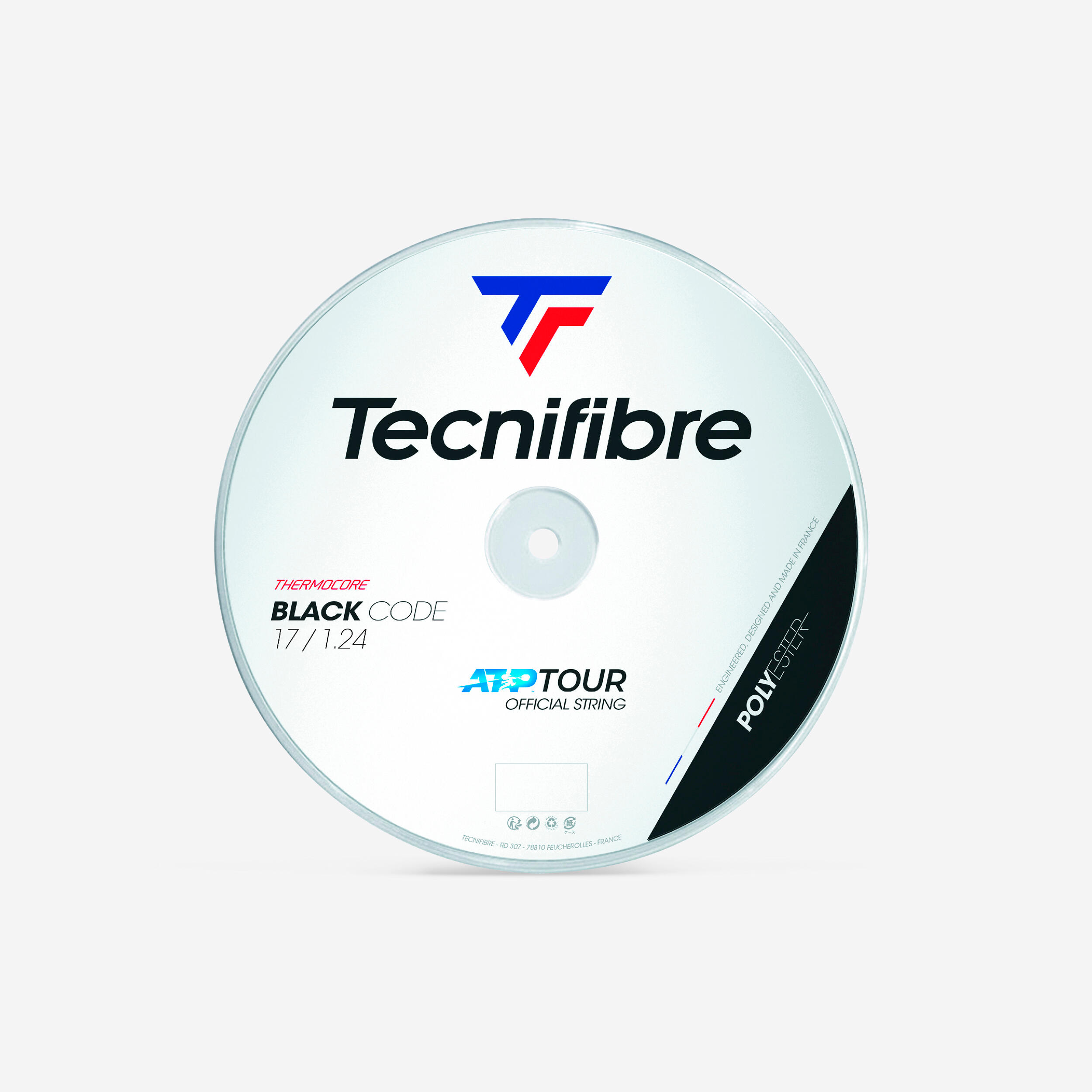 MAJOR Bobina cordaje de tenis Tecnifibre Monofilamento Black code 1,24 mm Negro 200 m