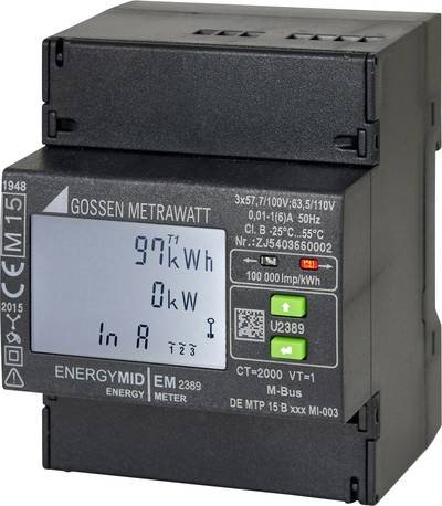 Gossen Metrawatt U2389-V011 U2389-V011 Drehstromzähler mit Wandleranschluss digital MID-konform: Ja 1 St.