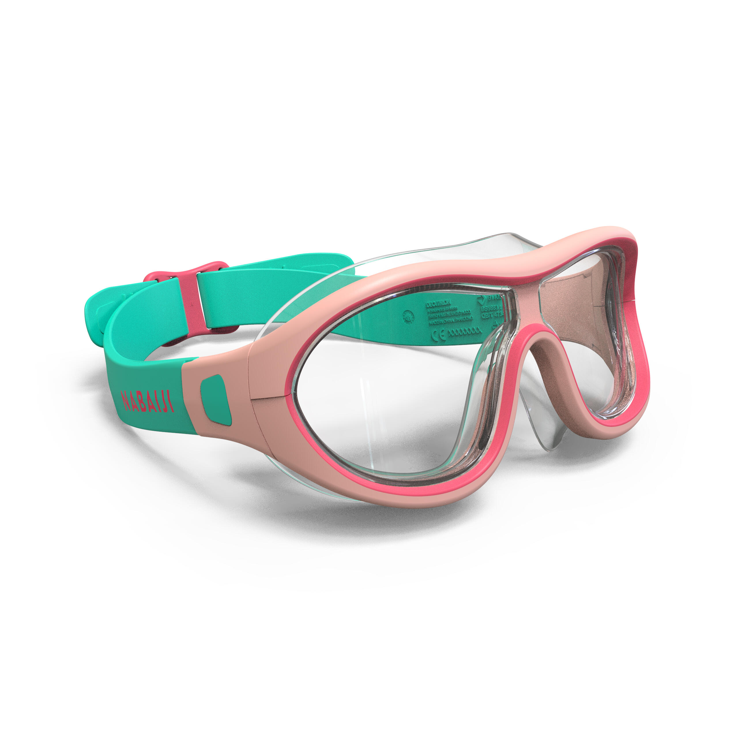 DECATHLON Gafas natación niños máscara Swimdow Rosa Verde Cristales Claros