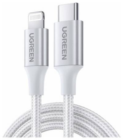 UGREEN USB-Kabel USB-C® Stecker, Apple Lightning Stecker 1 m Silber 70523