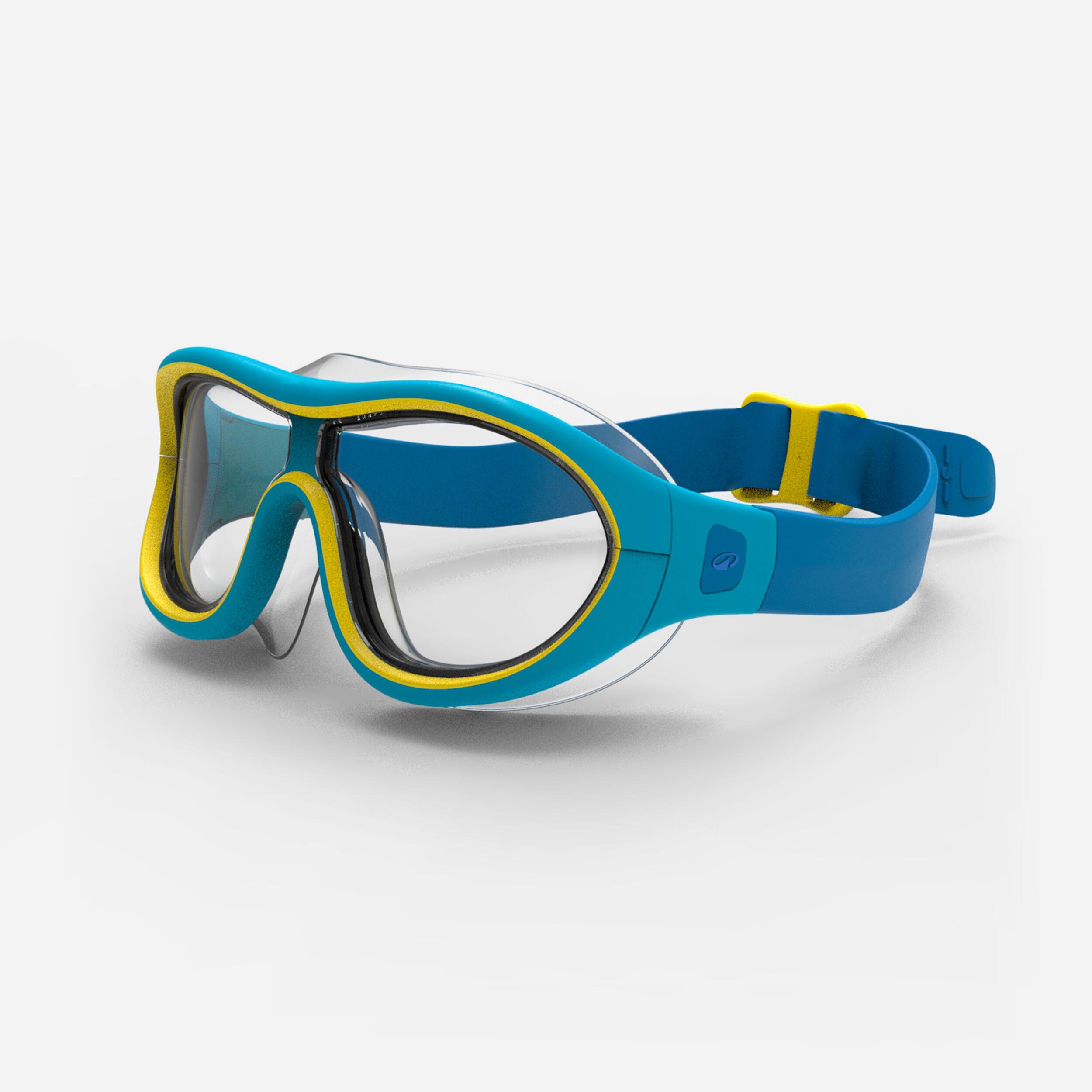 DECATHLON Gafas natación niños máscara Swimdow Azul Amarillo Cristales Claros