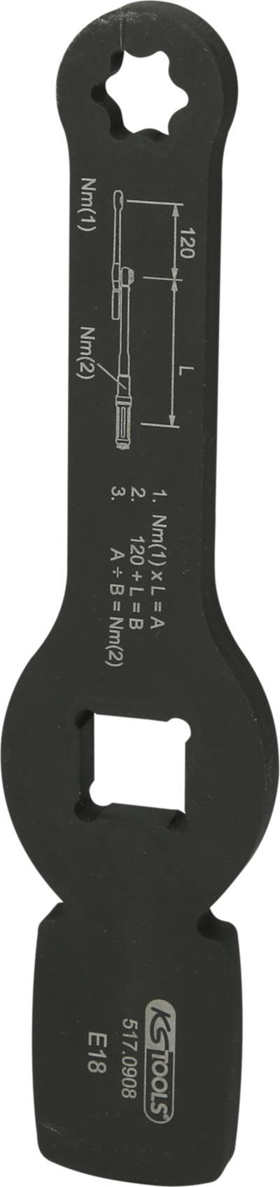 KS Tools 517.0908 3/4" Schlag-Torx-E-Schlüssel mit 2 Schlagflächen, E18