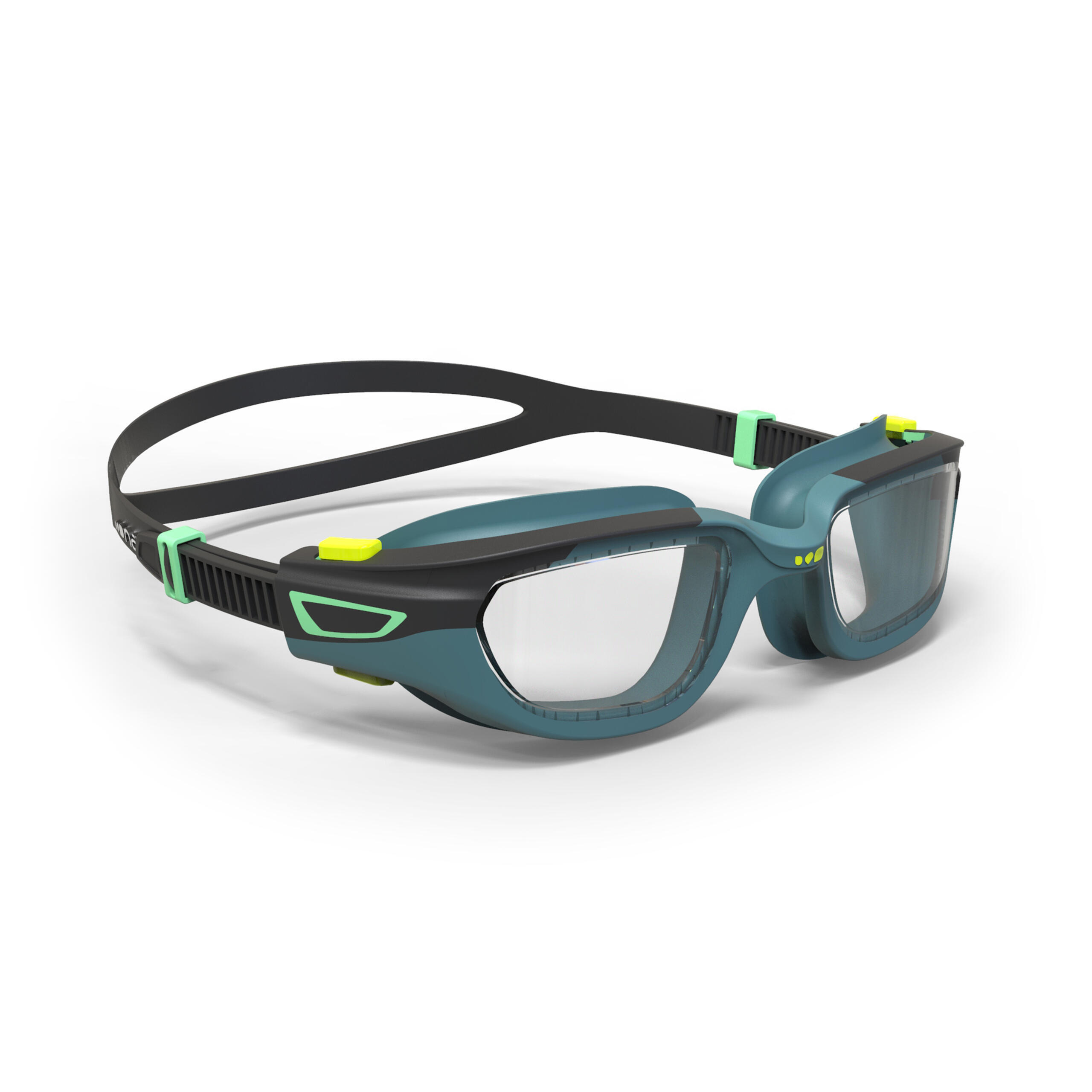 DECATHLON Gafas natación niños/adultos talla S Spirit Negro Azul Cristales Claros