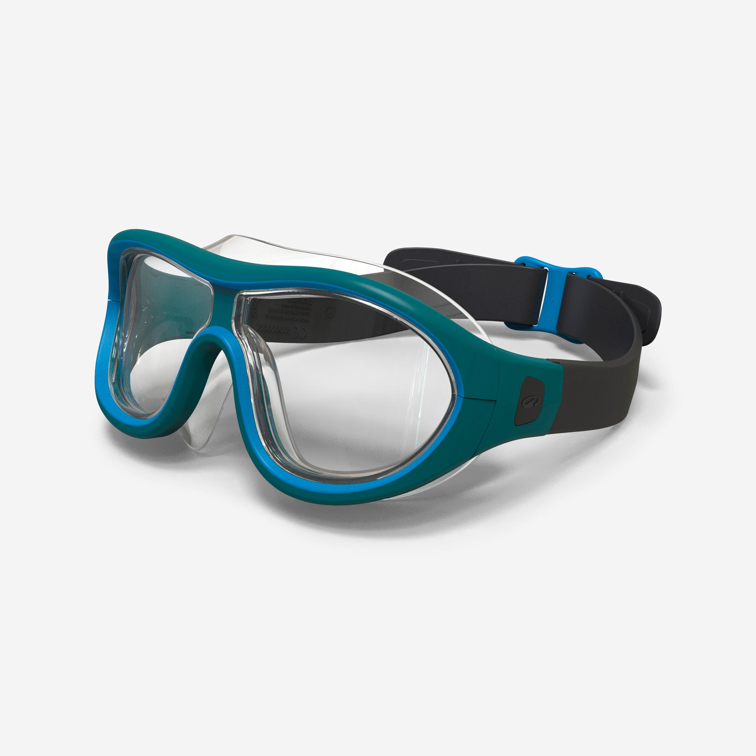 DECATHLON Gafas natación máscara talla L Swimdow Azul Negro Cristales Claros