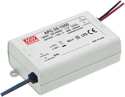 MEAN WELL APC-35-1050 LED-Treiber Konstantstrom 34.7 W 1.05 A 11 - 33 V/DC nicht dimmbar, Überlastschutz 1 St.