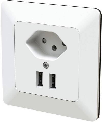 Modino Priamos 140076 Unterputz-Steckdose mit USB Weiß