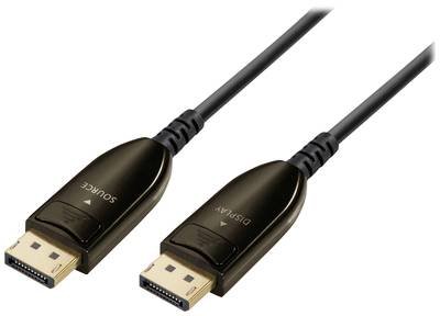 Maxtrack DisplayPort / Glasfaser Anschlusskabel DisplayPort Stecker, DisplayPort Stecker 10.00 m Schwarz C 509-10 ML 8K