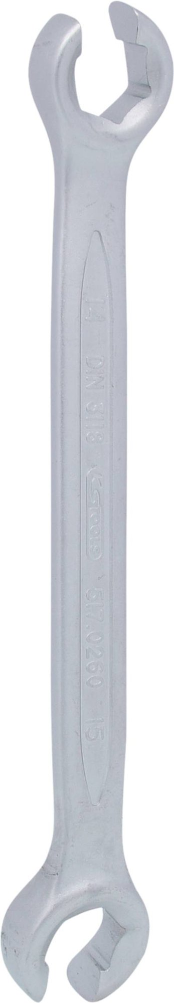KS Tools 517.0260 Offener Doppel-Ringschlüssel, abgewinkelt, 14x15mm