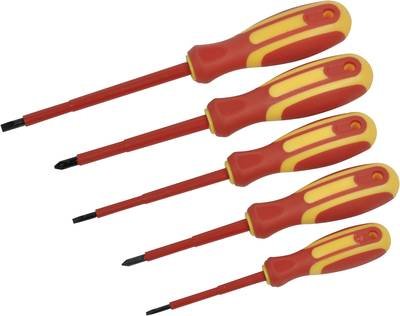 AVIT VDE Schraubendreher-Set 5teilig Schlitz, Kreuzschlitz Pozidriv