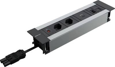 Max Hauri 174016 Steckdosenleiste Aluminium, Anthrazit CH-Stecker 1 St.