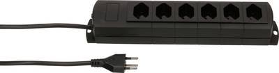 Max Hauri 136338 Steckdosenleiste ohne Schalter Schwarz CH-Stecker 1 St.