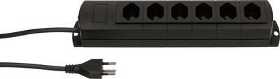 Max Hauri 136336 Steckdosenleiste ohne Schalter Schwarz CH-Stecker 1 St.