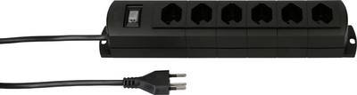 Max Hauri 136332 Steckdosenleiste mit Schalter Schwarz CH-Stecker 1 St.