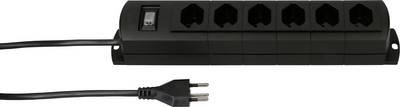 Max Hauri 136330 Steckdosenleiste mit Schalter Schwarz CH-Stecker 1 St.