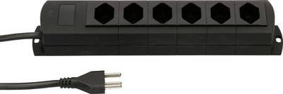 Max Hauri 124463 Steckdosenleiste ohne Schalter Schwarz CH-Stecker 1 St.