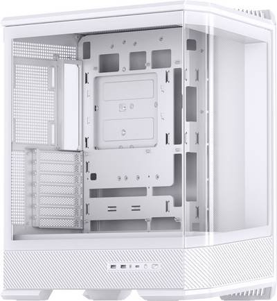 Jonsbo D400 PC-Gehäuse, Midi Tower, ATX, Tempered Glass - weiß