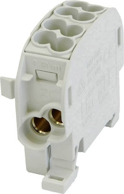 HoraeTec 080110-0-3 Hauptleitungsabzweigklemme PA, Messing Lichtgrau (RAL 7035) 1polig 100 A 690 V Leiter-Typ = L