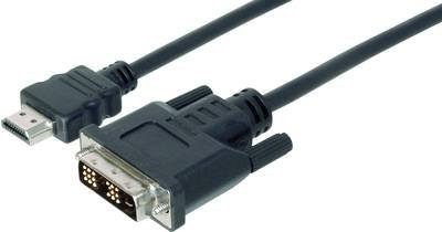 Digitus HDMI / DVI Adapterkabel HDMI-A Stecker, DVI-D 18+1pol. Stecker 2.00 m Schwarz AK-330300-020-S schraubbar HDMI-Ka