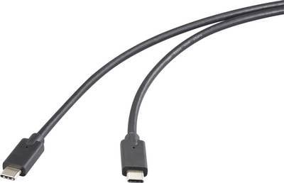 Renkforce USB-C® Kabel USB 3.2 Gen2x2 USB-C® Stecker, USB-C® Stecker 0.50 m Schwarz TPE-Mantel RF-5501100