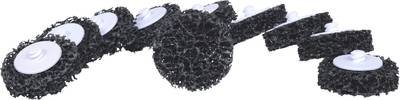KS Tools 515.5087 Ersatz-Schleifpads, Ø50mm, Strip Rad schwarz, 10er Pack