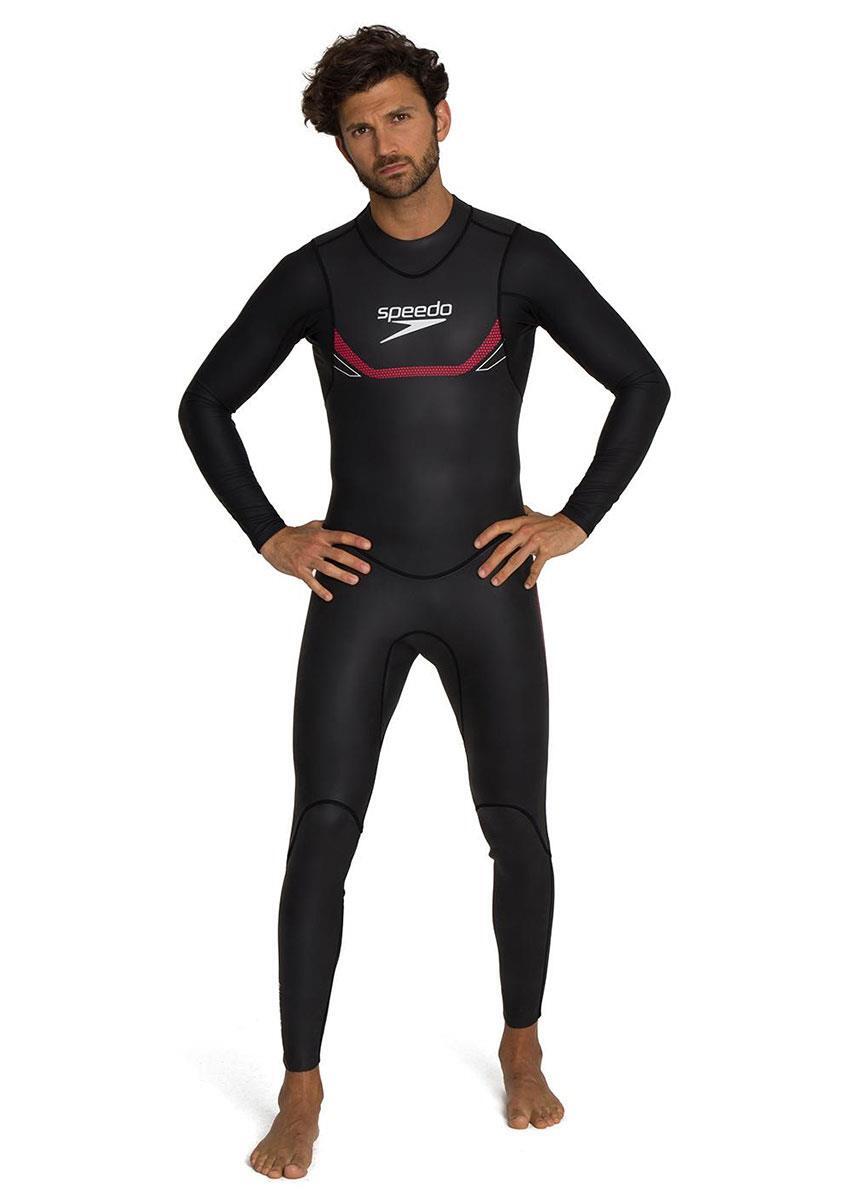 SPEEDO Traje de neopreno Speedo Proton TSWM Fullsuit para hombre, negro/rojo, talla XS