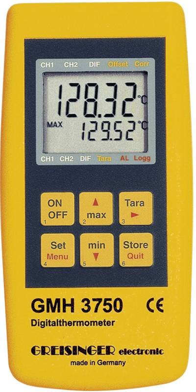 Greisinger GMH 3750-GE Temperatur-Messgerät kalibriert (SCS akkreditiertes Labor) -199.99 - +850 °C Fühler-Typ Pt100