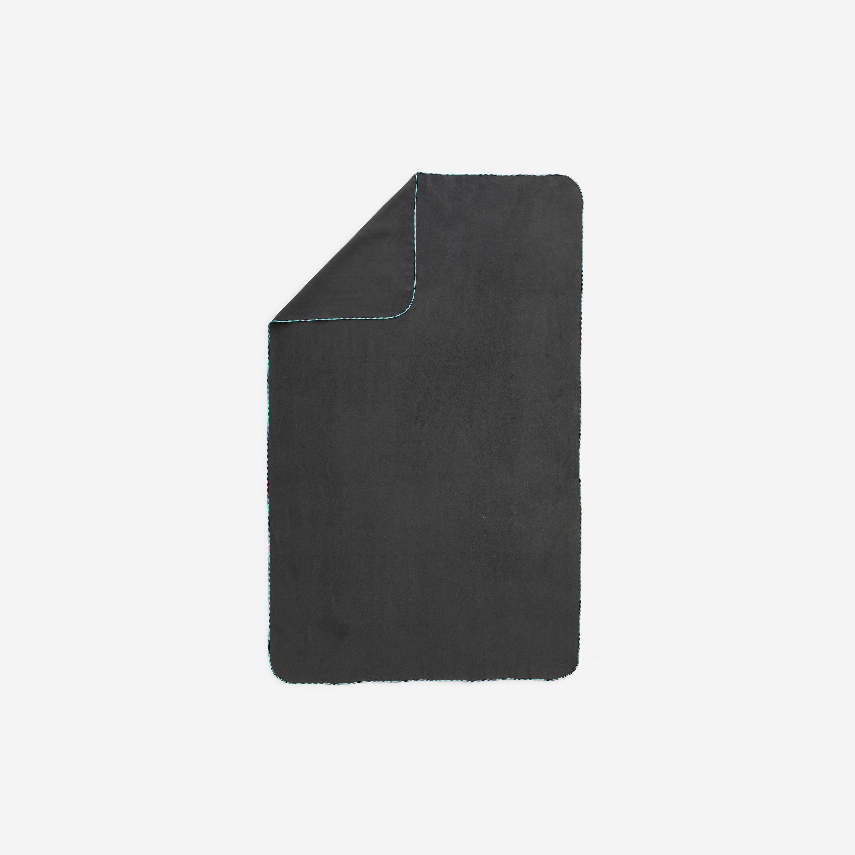 DECATHLON Toalla microfibra talla L 80x130 cm Negro